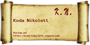 Koda Nikolett névjegykártya