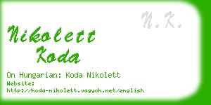 nikolett koda business card